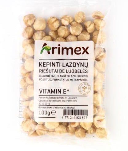 Roasted hazelnuts ARIMEX, without shell, 100 g