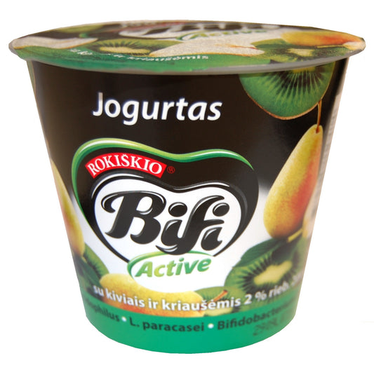 Jogurtas BIFI ACTIVE, su kiviais ir kriaušėmis, 2%, 200 g