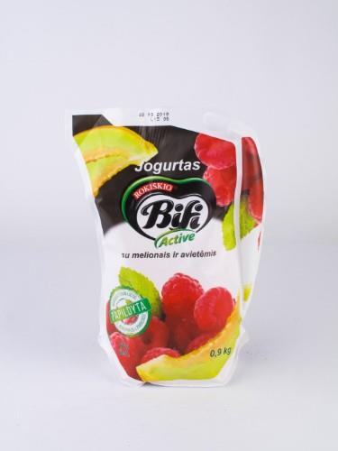 Jogurtas BIFI ACTIVE, su avietėmis ir melionu, 2%, 0,9 kg