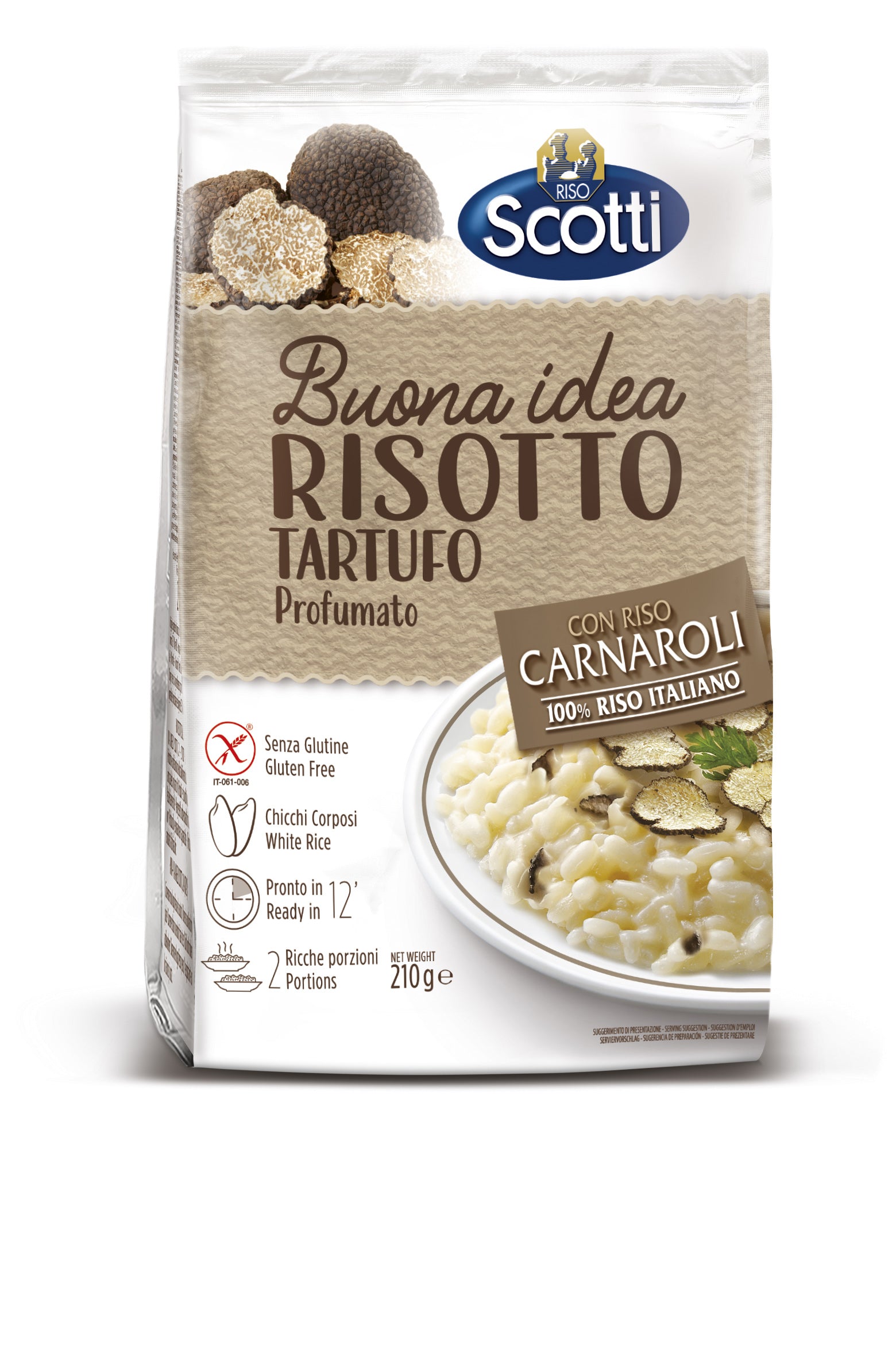Risotto rice SCOTTI, Milanese, with truffle mushrooms, gluten-free 210 ...