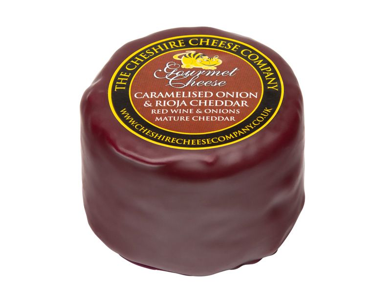 Sūris THE CHESHIRE CHEESE COMPANY, su karamelizuotais svogūnais ir Rioja vynu, 200g