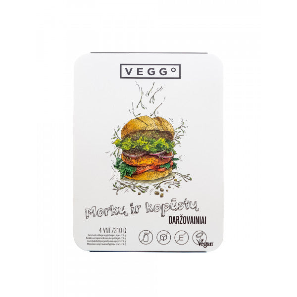 Veganiški daržovių paplotėliai mėsainiams VEGGO, 4 vnt., 310g