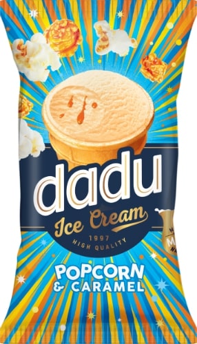 DADU ice cream, caramelized popcorn flavor, 120 ml