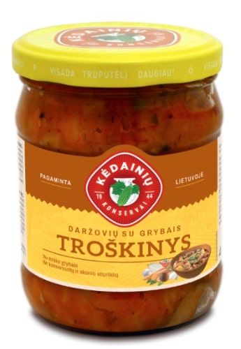 Daržovių troškinys KĖDAINIŲ su grybais, 0,5/480g