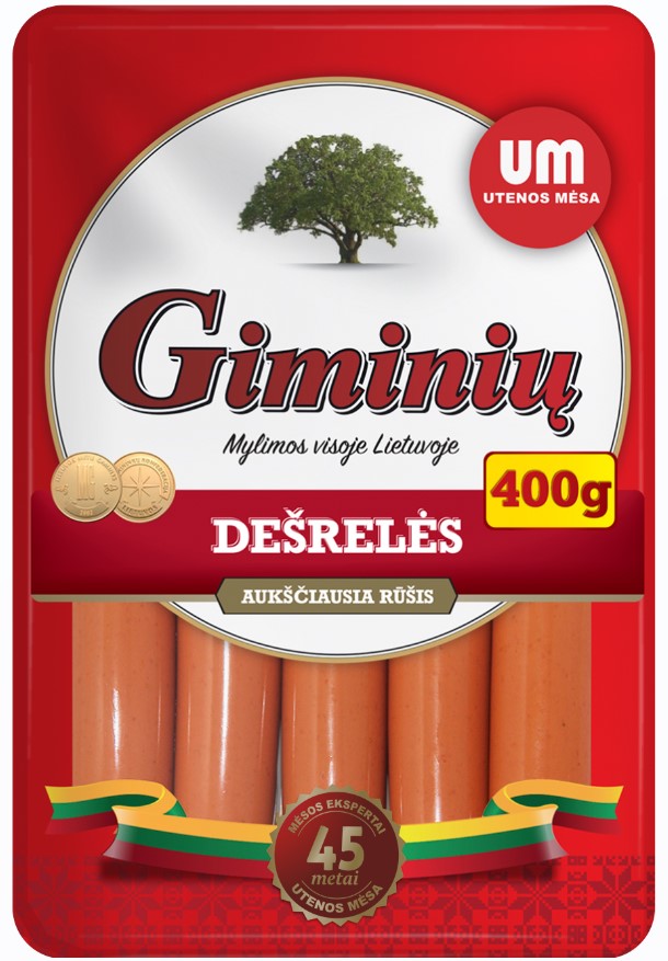 Virtos GIMINIŲ dešrelės, 400 g, a.r.