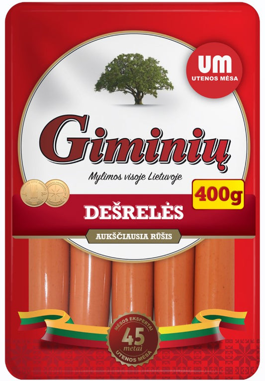 Virtos GIMINIŲ dešrelės, 400 g, a.r.