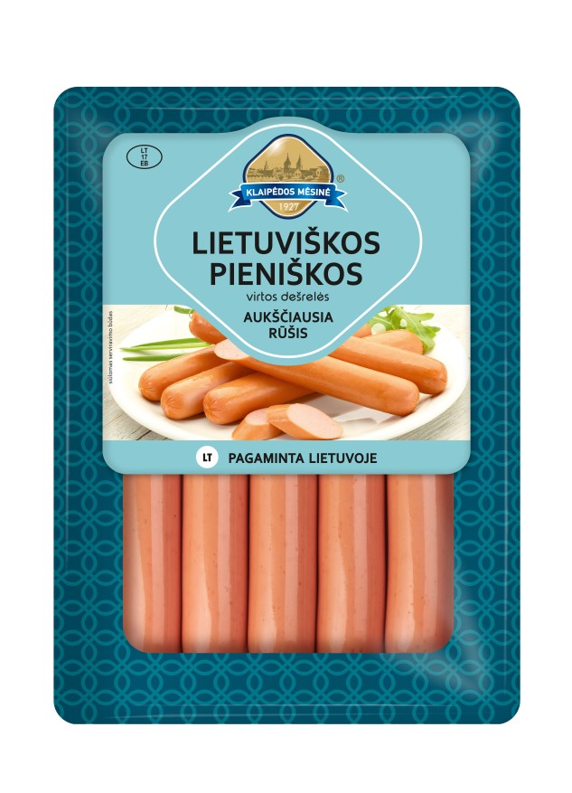 Virtos LIETUVIŠKOS pieniškos dešrelės, KLAIPĖDOS MĖSINĖ, a.r. 520g