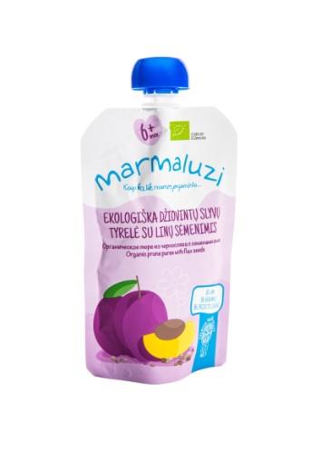 Tyrelė MARMALUZI, ekologiška su džiovintomis slyvomis ir linų sėmenimis nuo 6 mėnesių, 90 g EKO-001