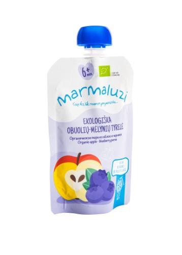 Tyrelė MARMALUZI, ekologiška su obouliais ir mėlynėmis nuo 6 mėnesių, 90 g EKO-001
