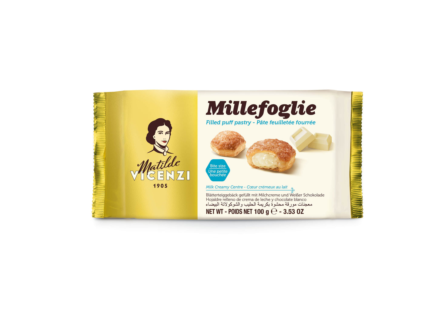 Biscuits VICENZI, Millefoglie, with cream, white chocolate, 100 g