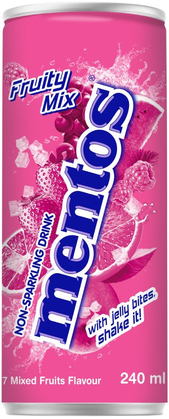 Soft drink MENTOS, Various fruit flavors with jelly pieces, 0.24 l, D