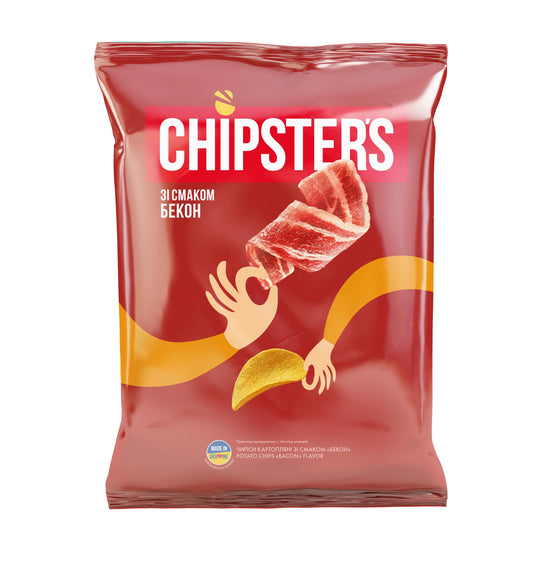 Bulvių traškučiai CHIPSTER'S, šoninės skonio, 120 g