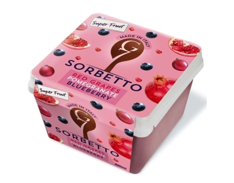 Itališki ledai G7 su vyšniomis, granatais ir mėlynėmis, dėžutėjė, 480 ml