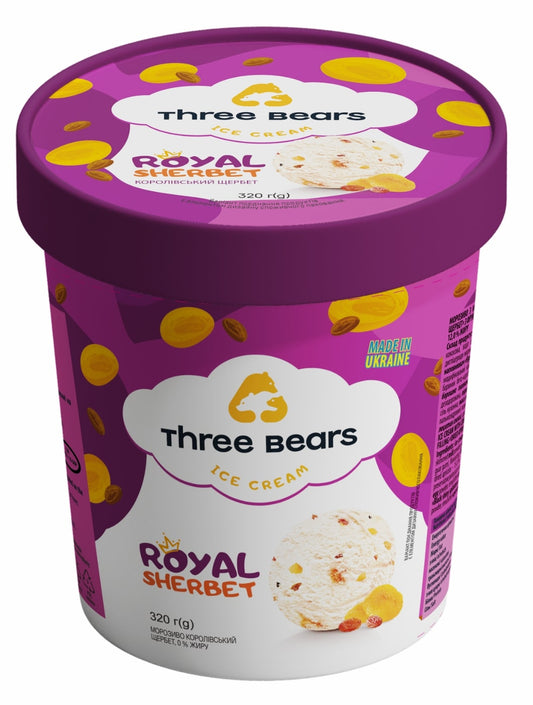 Valgomieji ledai THREE BEARS ROYAL SHERBET, kartoniniame indelyje,  320 g, 470 ml
