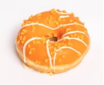 SUMMER DOTS donut, with peach filling and sprinkles, 71 gx 36 pcs