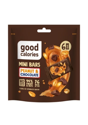 Mini riešutų batonėliai GOOD CALORIES, su riešutais ir šokoladu, 108 g