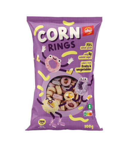 Kukurūzų užkandis OHO, Corn rings, 100 g