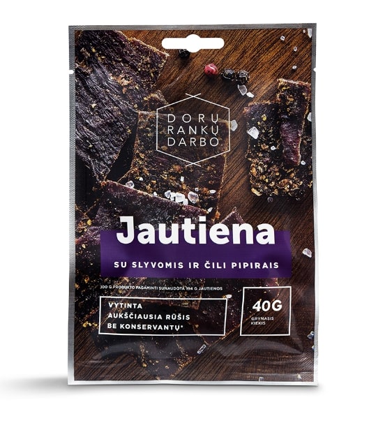 Vytinta jautiena su slyvomis ir čili pipirais, 40g