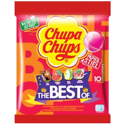Ledinukai CHUPA CHUPS, The Best Of, įvairių skonių, 10 vnt, 120 g