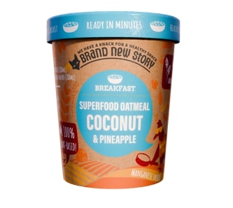 Quick oatmeal with coconut and pineapple, 70 g