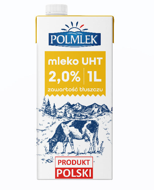 Pienas POLMLEK, 2 %,  UAT, 1l