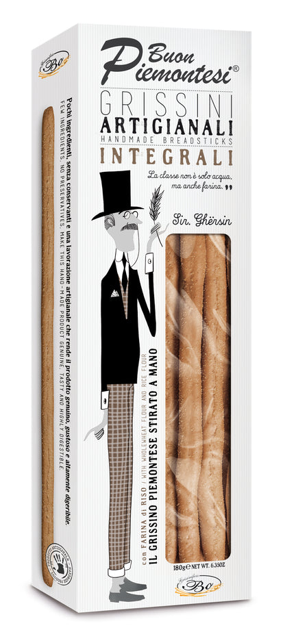 Breadsticks BUON PIEMONTESI Integrali, whole grain, with rice oil, 180 g
