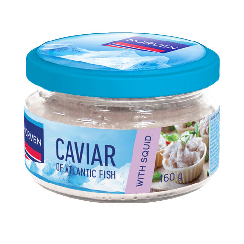 Atlanto žuvų ikrų užtepėlė baltajame padaže su kalmarais NORVEN, 160g