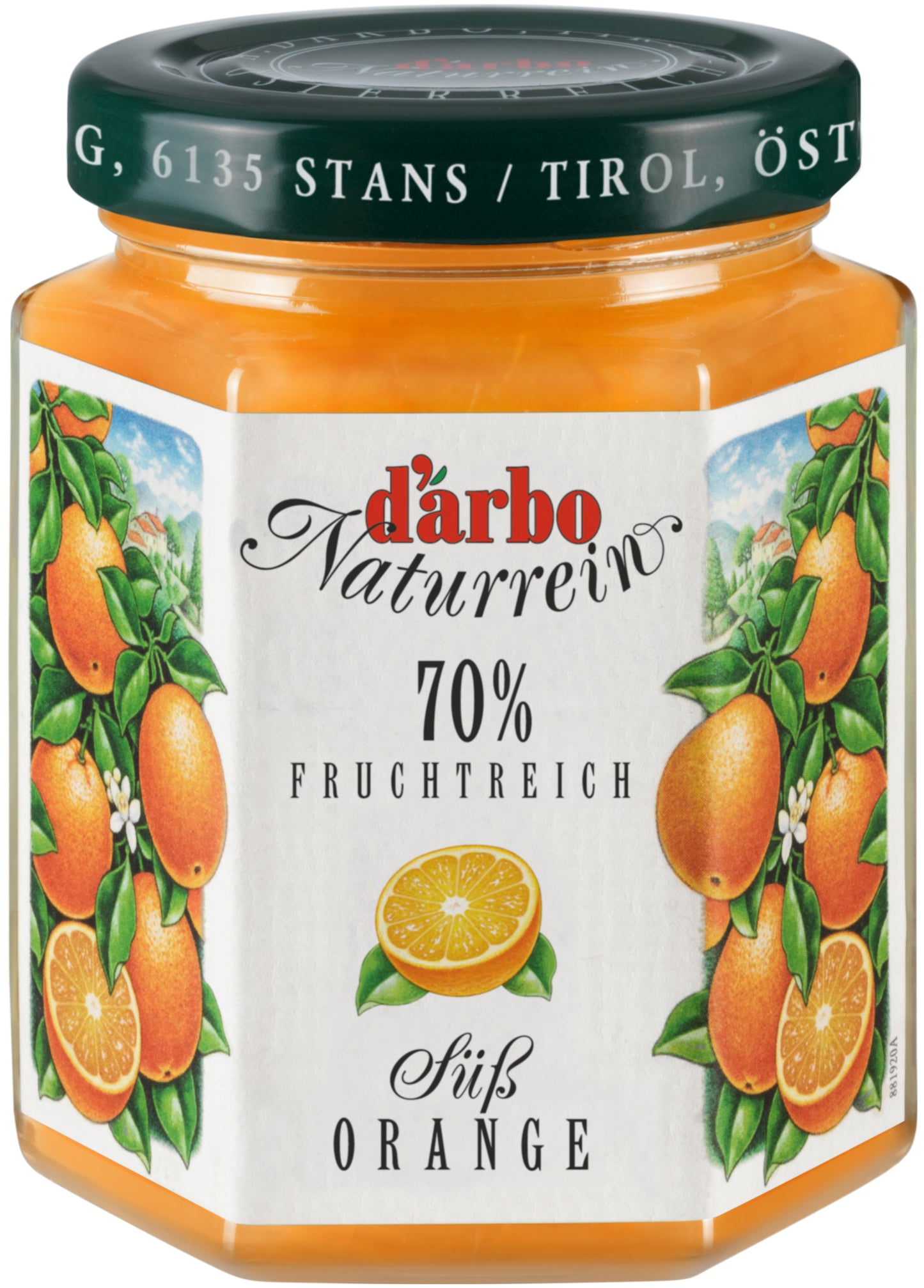 Apelsinų džemas D'ARBO, 70%, 200 g