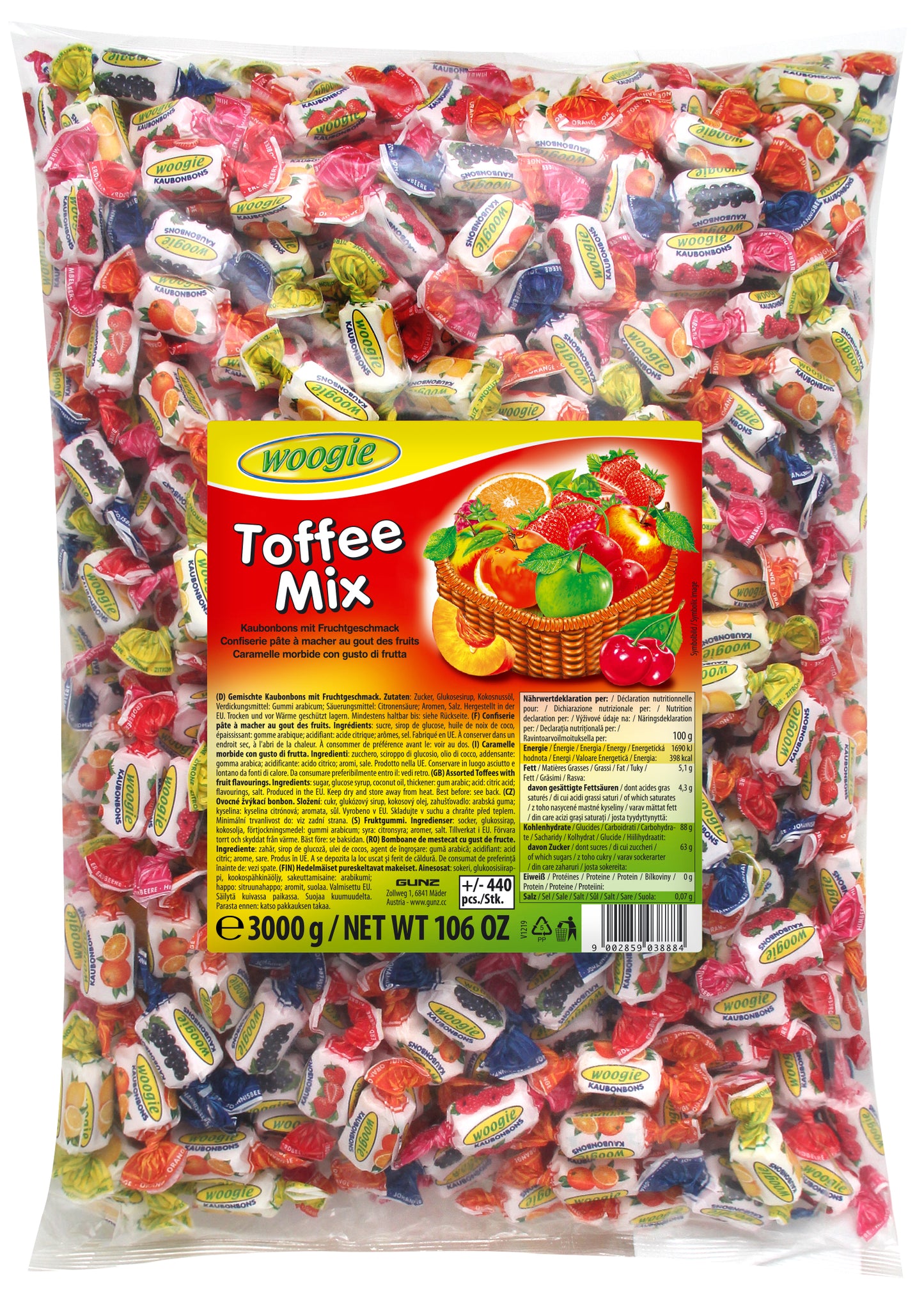 Saldainiai WOOGIE, Toffee mix, 3 kg