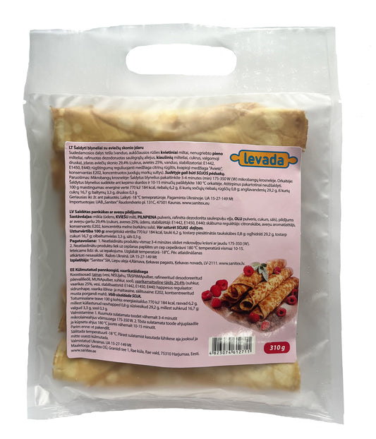 Šaldyti blynai LEVADA su aviečių įdaru, 52g x 6 vnt