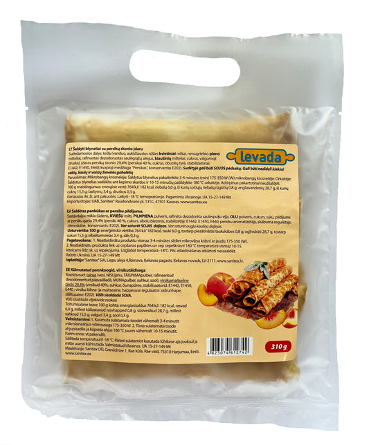 Šaldyti blynai LEVADA su persikais 52g x 6 vnt