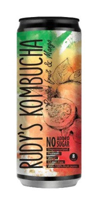 Gaivusis arbatos gėrimas RUDY'S Kombucha, mangų ir pasiflorų skonio, 0,33 l, skardinė