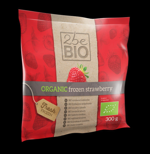 Ekologiškos šaldytos braškės 2beBIO, 300 g, LT-EKO-001