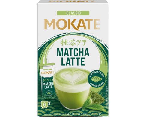 Žaliosios arbatos gėrimas MOKATE Matcha latte, 6 x 14g