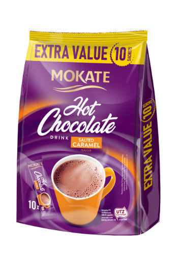 Šokoladinis gėrimas MOKATE salted caramel, maišelyje, 10 x 10g