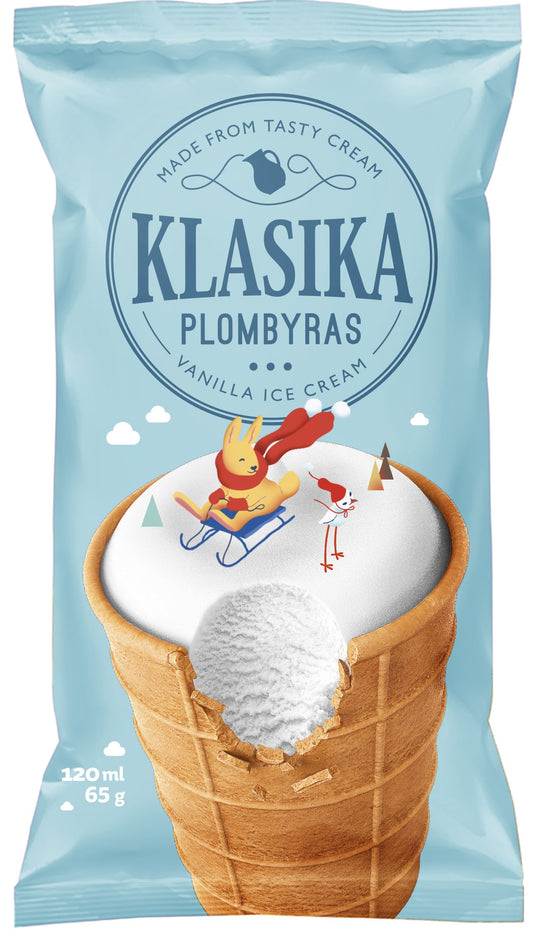 Vanilinis plombyras KLASIKA Vanila, iš natūralios grietinėlės, 120 ml