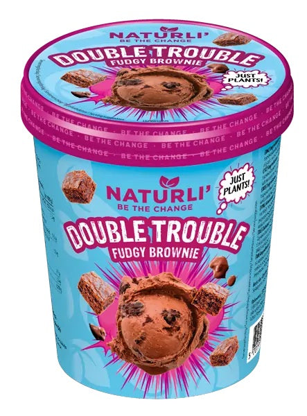 NATURLI Augaliniai ledai Double trouble, su kakava, 480ml /320g