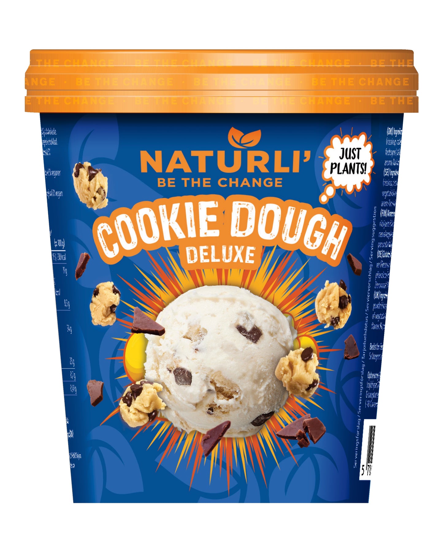 NATURLI augaliniai ledai Cookie dough, su sausainių tešlos gabalėliais, 480ml