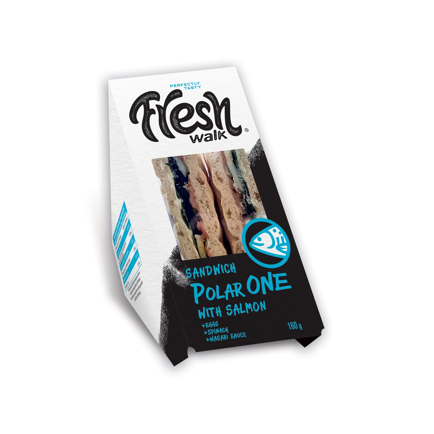 Trikampis sumuštinis MARGIRIS, POLAR ONE su lašiša, kiaušiniais ir vasabio padažu, 160g