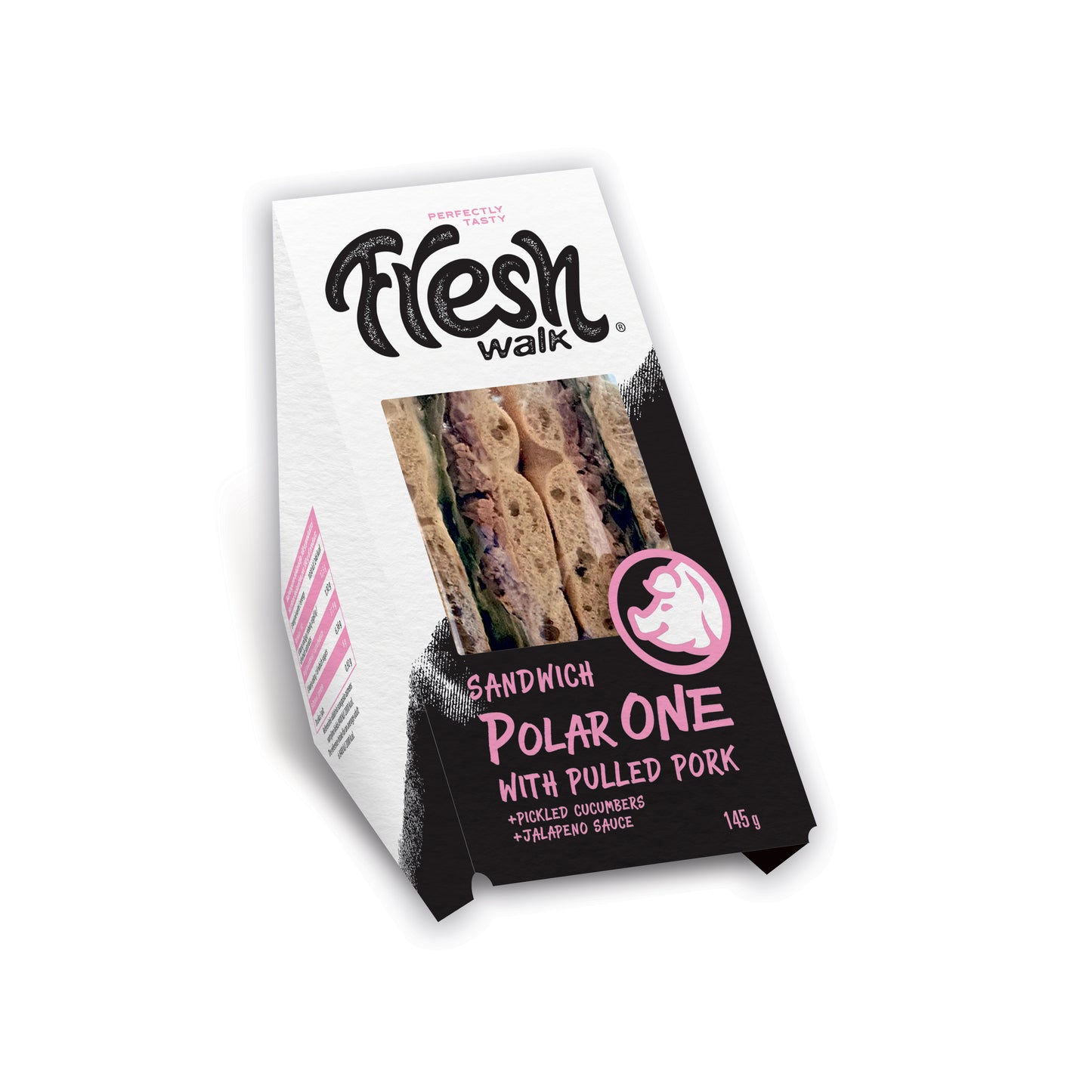 Trik. sumušt. MARGIRIS, POLAR ONE su plėšyta kiauliena, mar. agurkais ir jalapeno padažu, 145g