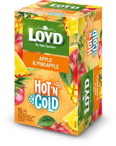 Vaisinis arbatos gėrimas LOYD HOT&COLD obuolių ir ananasų skonio, 15x2 g