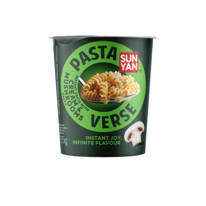 Greitai paruošiami makaronai SUN YAN, Pasta Verse, su grybais ir grietinėlės padažu, 55g