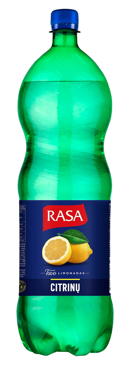 Gazuotas gaivusis gėrimas RASA, citrinų skonio, 2 l