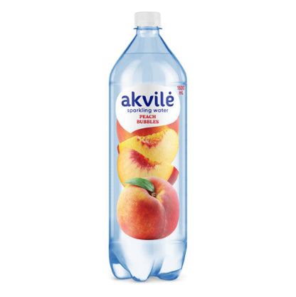 Table water AKVILĖ, with peach aroma, lightly carbonated, 1.5l D