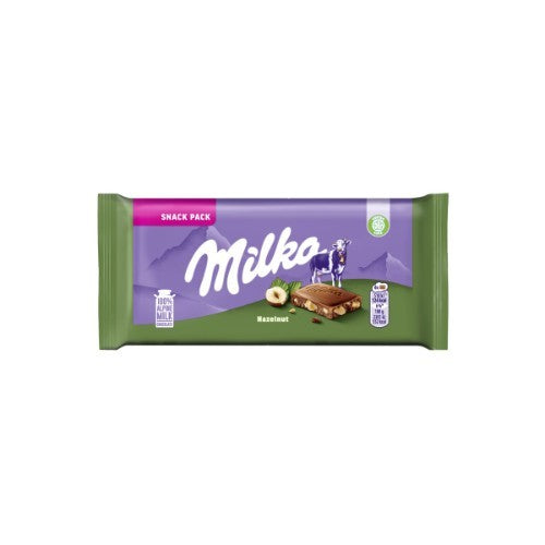 Pieninis šokoladas MILKA Alpių pieno su lazdyno riešutais, 45g