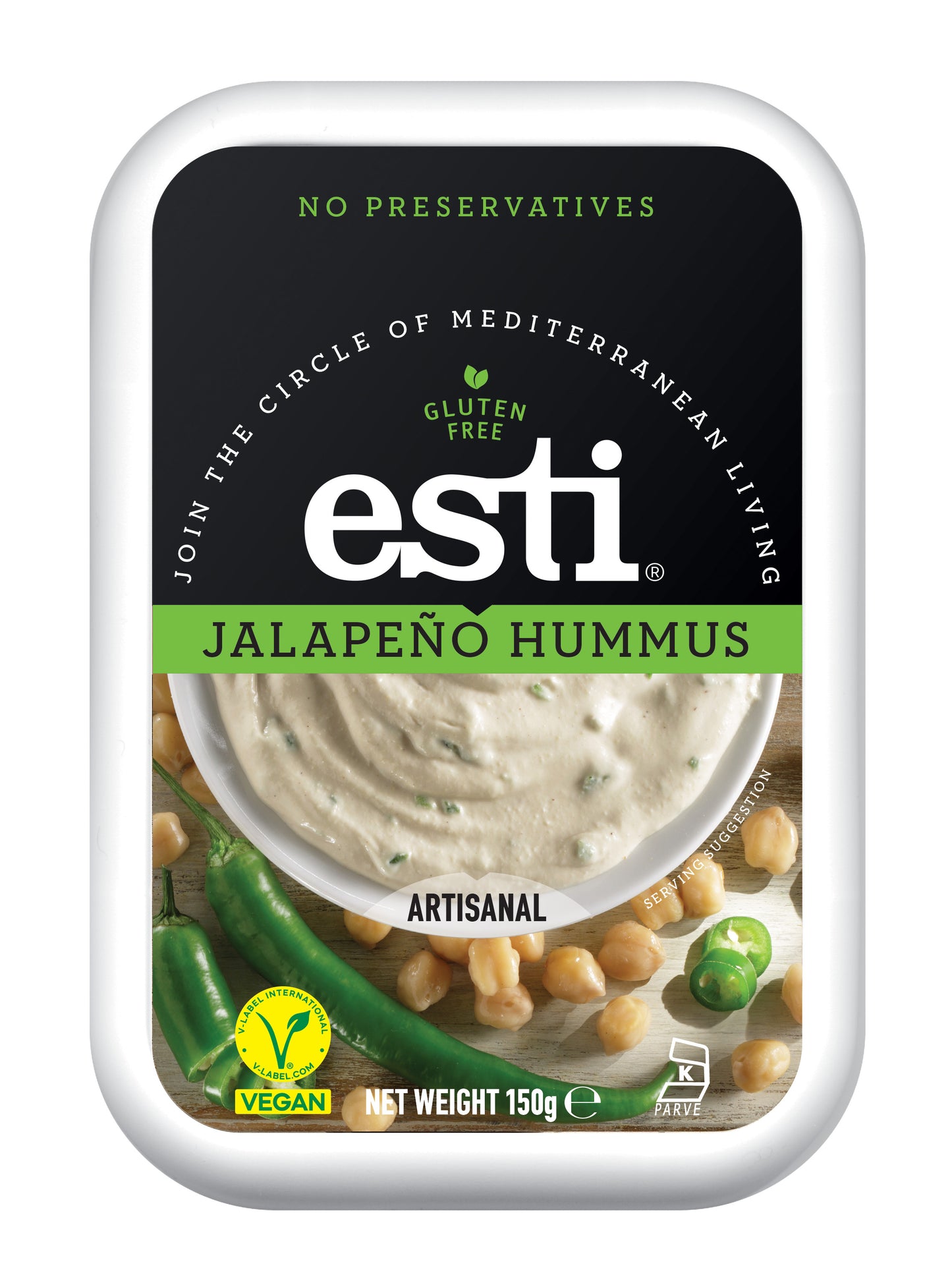 Humusas ESTI, su chalapos paprika, 150 g