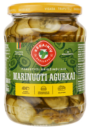 Marinuoti agurkai KĖDAINIŲ griežinėliais, 440 g