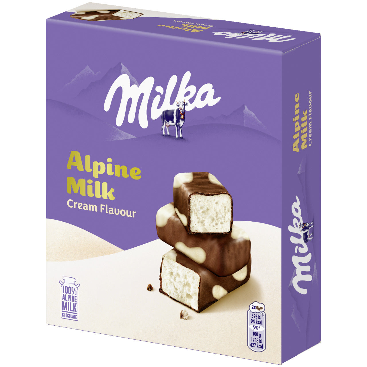 Saldainiai MILKA Mam Happy Cows su puriu grietinėlės skonio įdaru iš Alpių pieno, 330 g