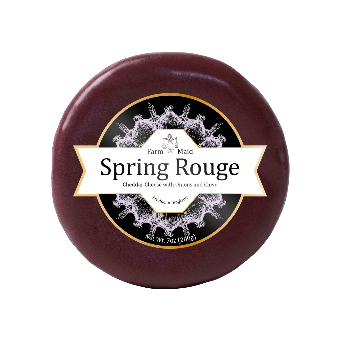 Čederio sūris FARM MAID, su svogūnais ir laiškiniais česnakais, 200 g