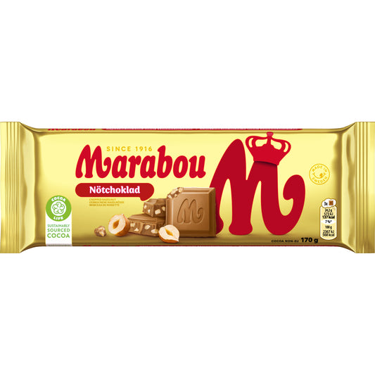 Milk chocolate MARABOU, with hazelnuts, 17 g